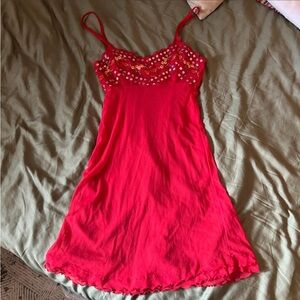 Red Sequin micro mesh lingerie
